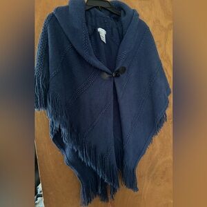 Charter Club Navy Blue Knit Poncho